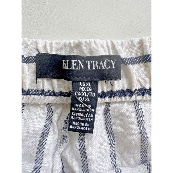 Ellen Tracy Shorts Women’s X-Large 100% Linen Pull On Drawstring Beachy Airy - Picture 2 of 4